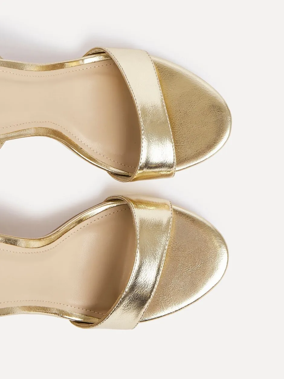 Schoenen Met Hakken|Linzi - Trance Block Heel Sandals Goud