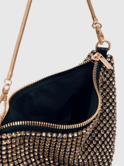 Tassen En Portemonnees|Gelegenheidskleding|Reiss - Leah Crystal Bracelet Pouch Bag Goud