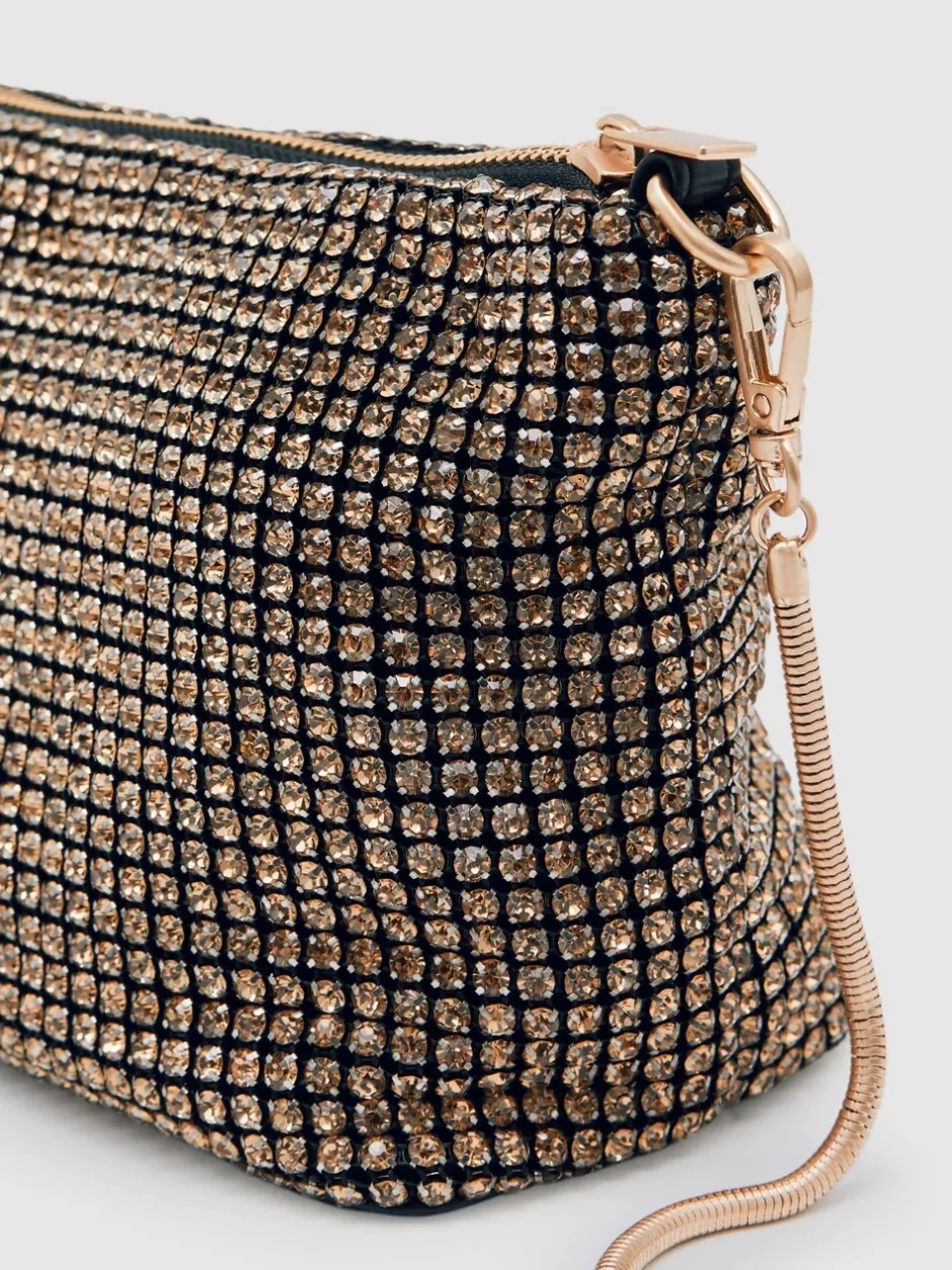 Tassen En Portemonnees|Gelegenheidskleding|Reiss - Leah Crystal Bracelet Pouch Bag Goud