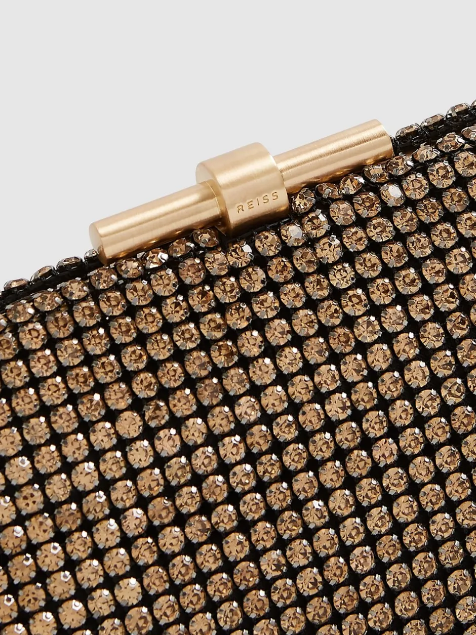 Tassen En Portemonnees|Gelegenheidskleding*Reiss - versierde Adaline clutch Goud