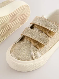 Sneakers|Next - Sneakers met dikke zool en klittenbandsluiting Goud