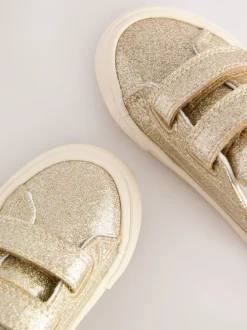 Sneakers|Next - Sneakers met dikke zool en klittenbandsluiting Goud
