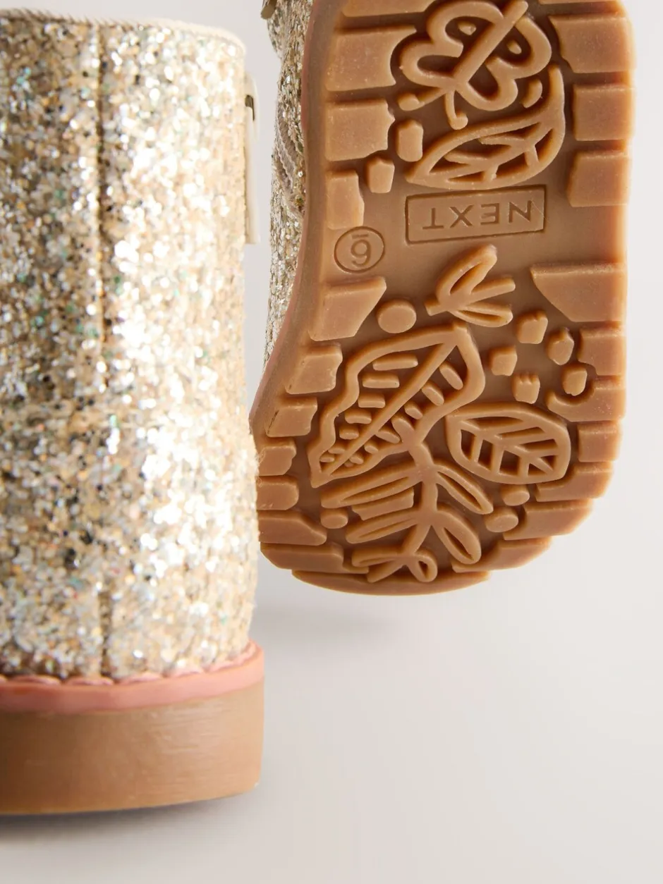 Boots|Next Goud glitter - Chelsea enkellaarsjes met rits en kwastjes