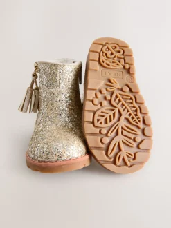 Boots*Next Goud glitter - Chelsea enkellaarsjes met rits en kwastjes