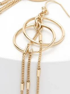 Sieraden*Next - Circle oorbellen met ketting Goudkleurig