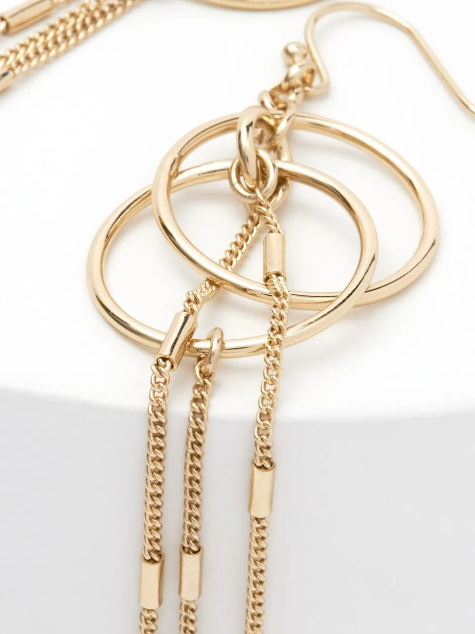 Sieraden*Next - Circle oorbellen met ketting Goudkleurig