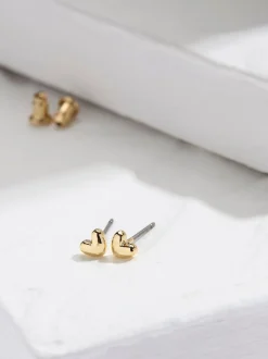 Sieraden|Fat Face - FatFace hartvormige oorknopjes Goudkleurig