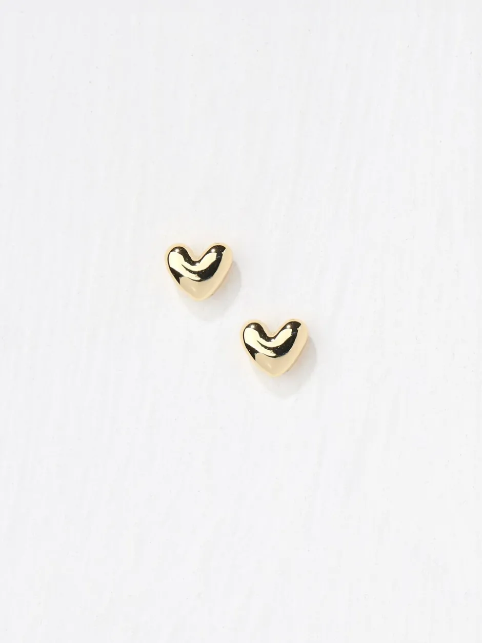 Sieraden|Fat Face - FatFace hartvormige oorknopjes Goudkleurig