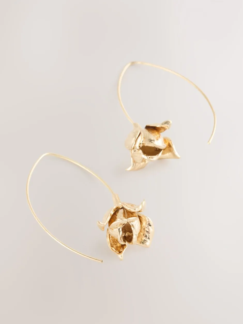 Sieraden*Next Goudkleurig - Flower Pull Through Earrings