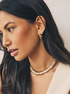 Sieraden|Next Goudkleurig - Geribbelde kraagketting