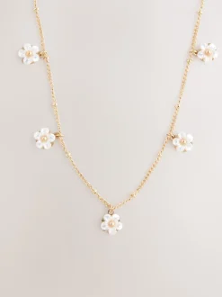 Sieraden|Next Goudkleurig - Ketting met bloemenhanger