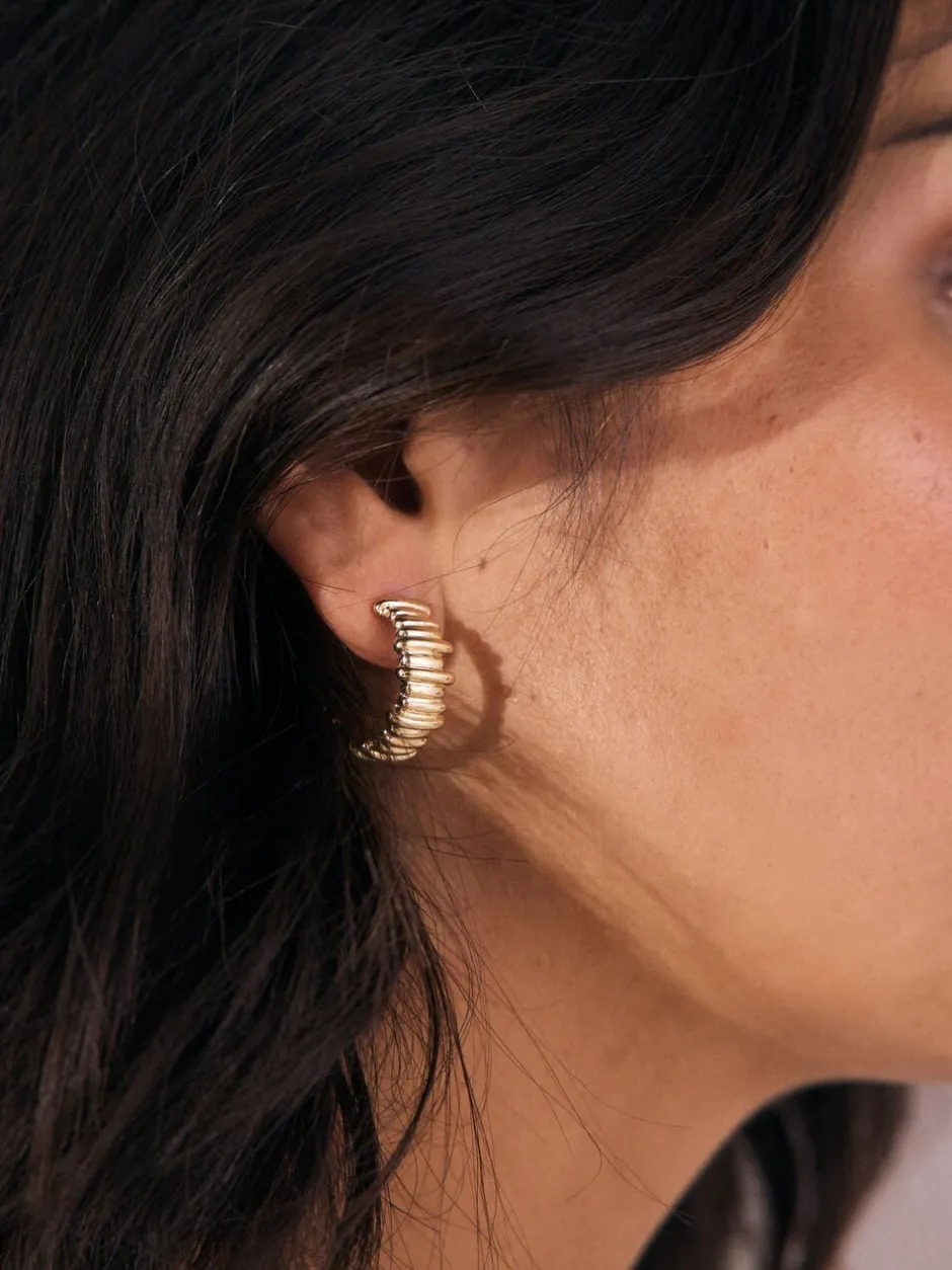 Sieraden|Next Goudkleurig - Ridged Hoop Earrings