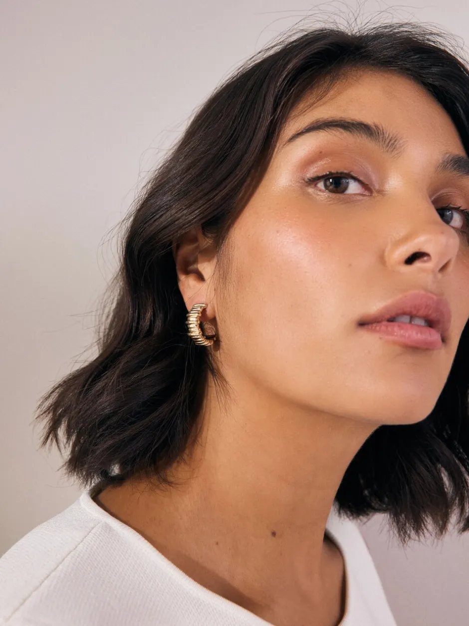 Sieraden|Next Goudkleurig - Ridged Hoop Earrings