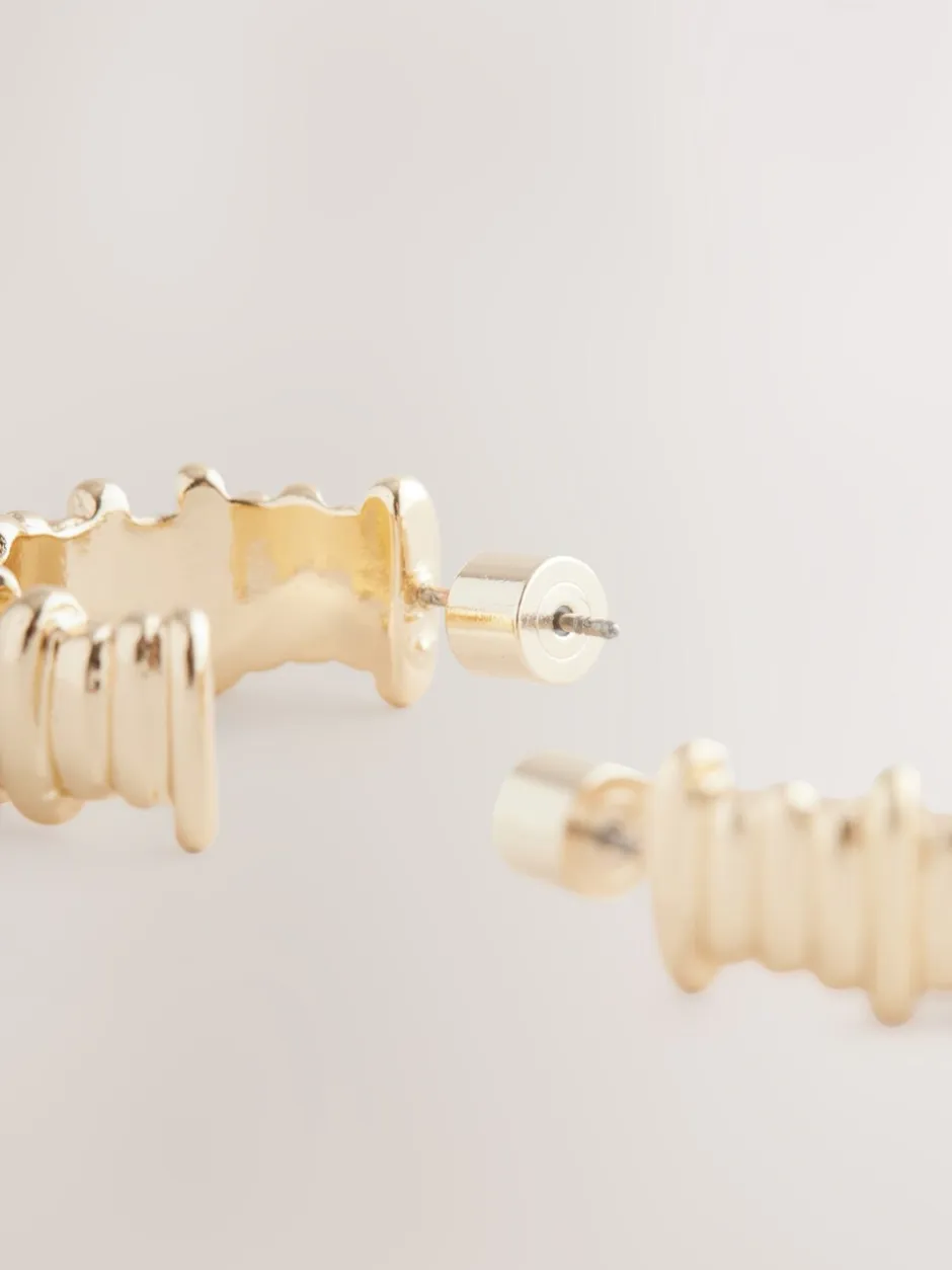 Sieraden|Next Goudkleurig - Ridged Hoop Earrings