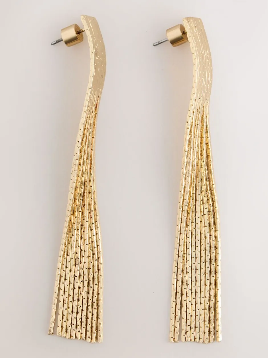 Sieraden*Next Goudkleurig - Sleek Chain Drop Earrings