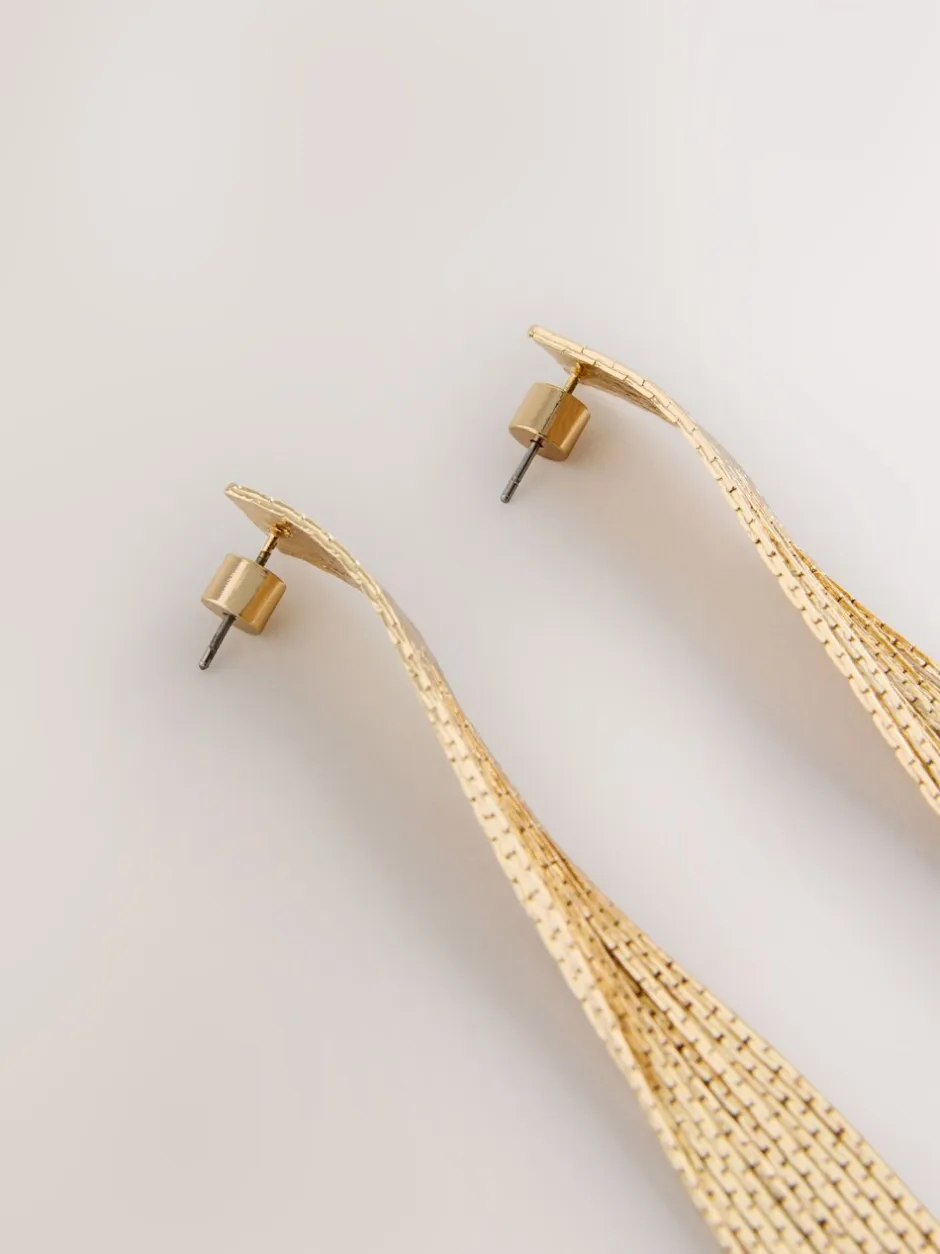 Sieraden*Next Goudkleurig - Sleek Chain Drop Earrings