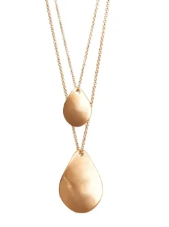 Sieraden|Next Goudkleurig - Tweelaagse ketting met bloemblad