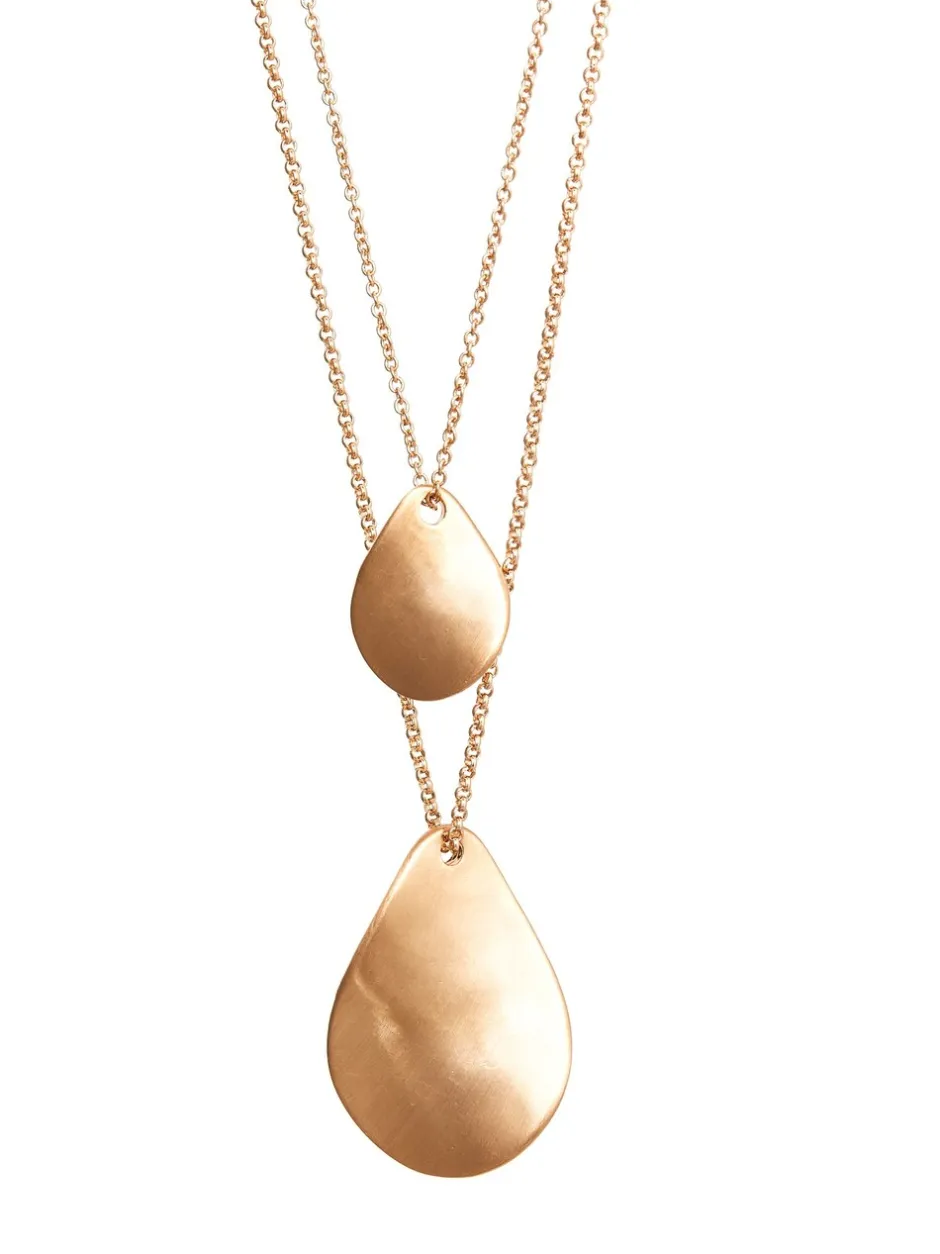 Sieraden|Next Goudkleurig - Tweelaagse ketting met bloemblad