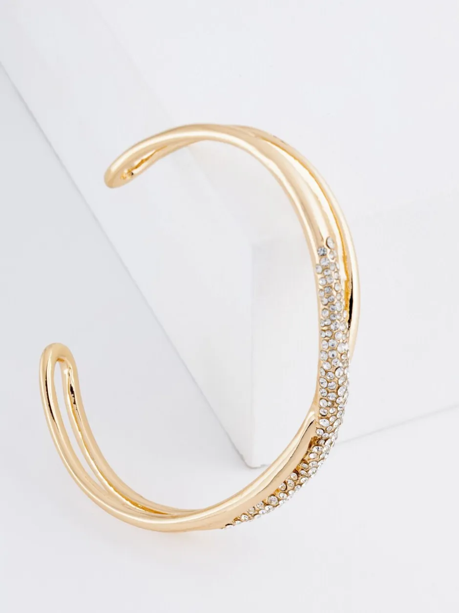 Sieraden|Next - Twist Sparkle Cuff Bracelet Goudkleurig