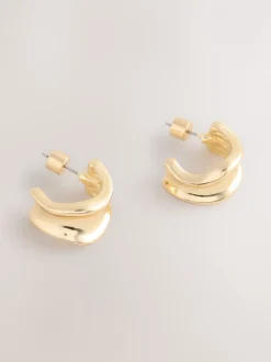 Sieraden|Next - Wide Small Hoop Earrings Goudkleurig