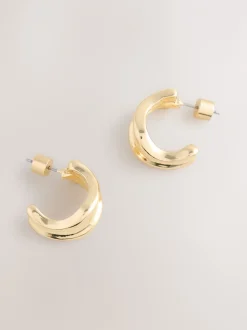 Sieraden|Next - Wide Small Hoop Earrings Goudkleurig