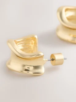 Sieraden|Next - Wide Small Hoop Earrings Goudkleurig
