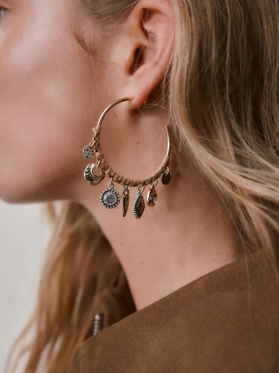 Sieraden*Next Goudkleurig - Wrapped Charm Drop Hoop Earrings