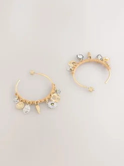 Sieraden*Next Goudkleurig - Wrapped Charm Drop Hoop Earrings