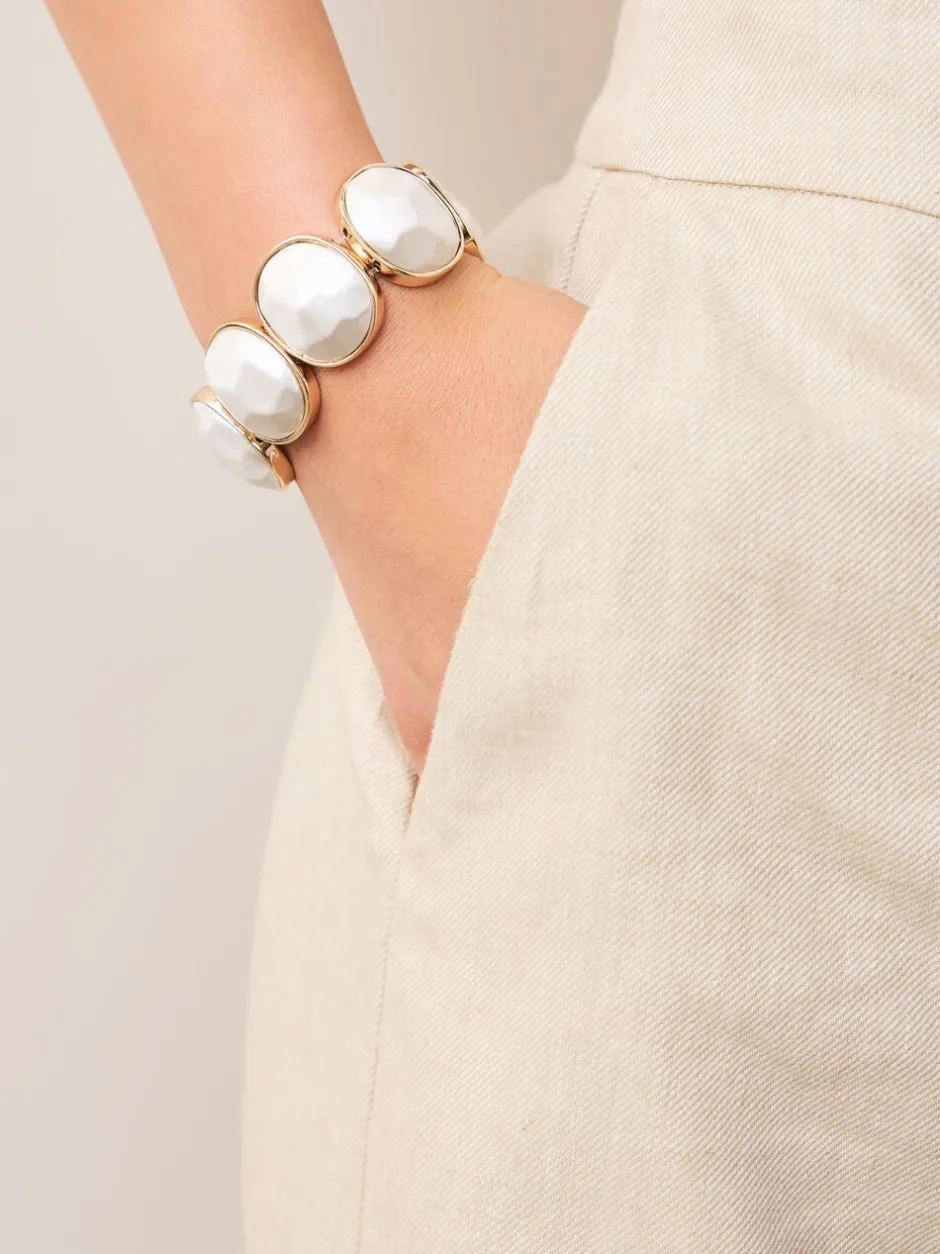 Sieraden|Next Goud-/zilverkleurig - Facetted Stone Stretch Bracelet