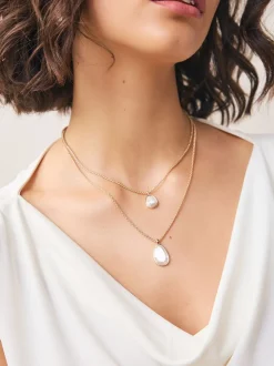 Sieraden|Next Goud-/zilverkleurig - Two Row Drop Necklace