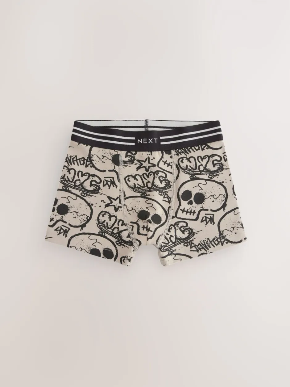 Ondergoed|Next Grafitti doodshoofd print - Verpakking van 5 trunks (3-16jr)