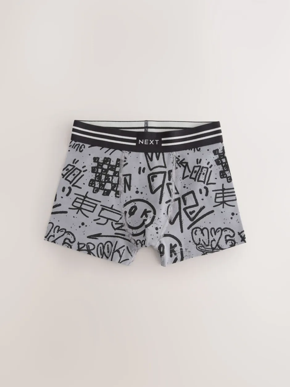 Ondergoed|Next Grafitti doodshoofd print - Verpakking van 5 trunks (3-16jr)