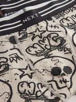 Ondergoed|Next Grafitti doodshoofd print - Verpakking van 5 trunks (3-16jr)