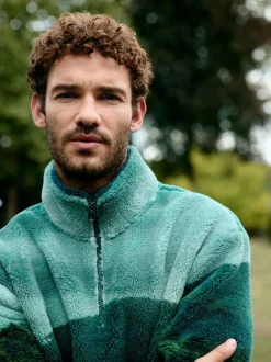 Loungewear|Sweaters En Hoody´S*Next Green Deer Scene - Borg Fleece Zip Neck