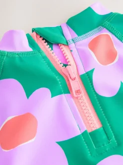 Badkleding|Badkleding|Next - Zonbeschermende zwemset met korte mouwen (3mnd-10jr) Green Stampy Floal