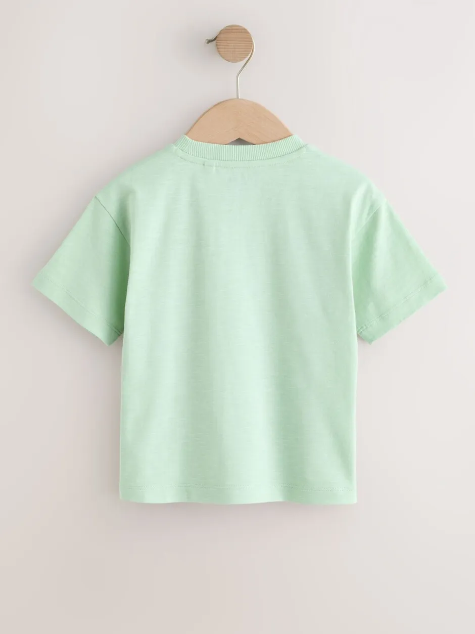 T-Shirts|Tops|Next Green Watercolour Farm - Short Sleeve Graphic T-Shirts 3 Pack (3mths-7yrs)
