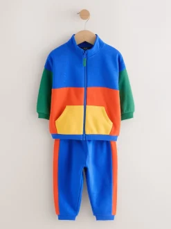 Joggingbroeken|Sweaters En Hoody´S|Next - Funnel Neck Zip Sweat and Joggers Set (3mths-7yrs) Green/Blue Colourblock