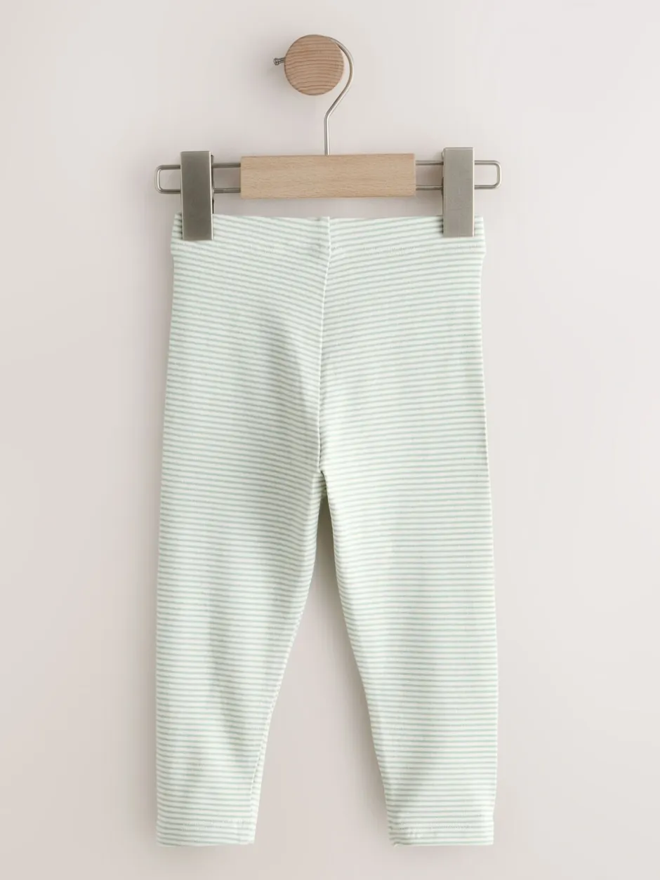 Broeken En Leggings|Next Green/Ecru Stripe Bee - Versierde leggings (3 mnd-7 jr)