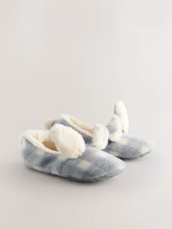 Pantoffels*Next Grey Check Bunny - Ballerinapantoffels