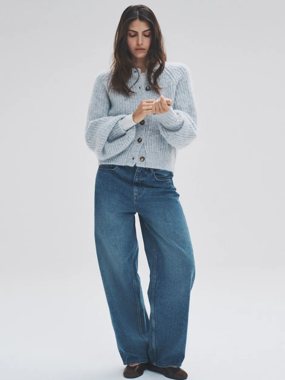 Gebreide Kleding*The Set - 2 Pack Ribbed Chunky Knitted Cardigans Grey Marl/Light Blue