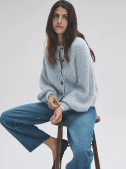 Gebreide Kleding*The Set - 2 Pack Ribbed Chunky Knitted Cardigans Grey Marl/Light Blue