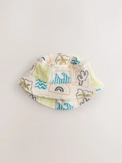 Mutsjes En Antikrabwantjes|Mutsen, Handschoenen En Sjaals|Next Grey Stampy Printed Woven - Set van 2 babyhoedjes (0 mnd-2 jr)