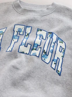 Sweaters En Hoody´S*Next - Sweatshirt and Flare Leggings Set (3-16yrs) Grey/Blue Floral Slogan