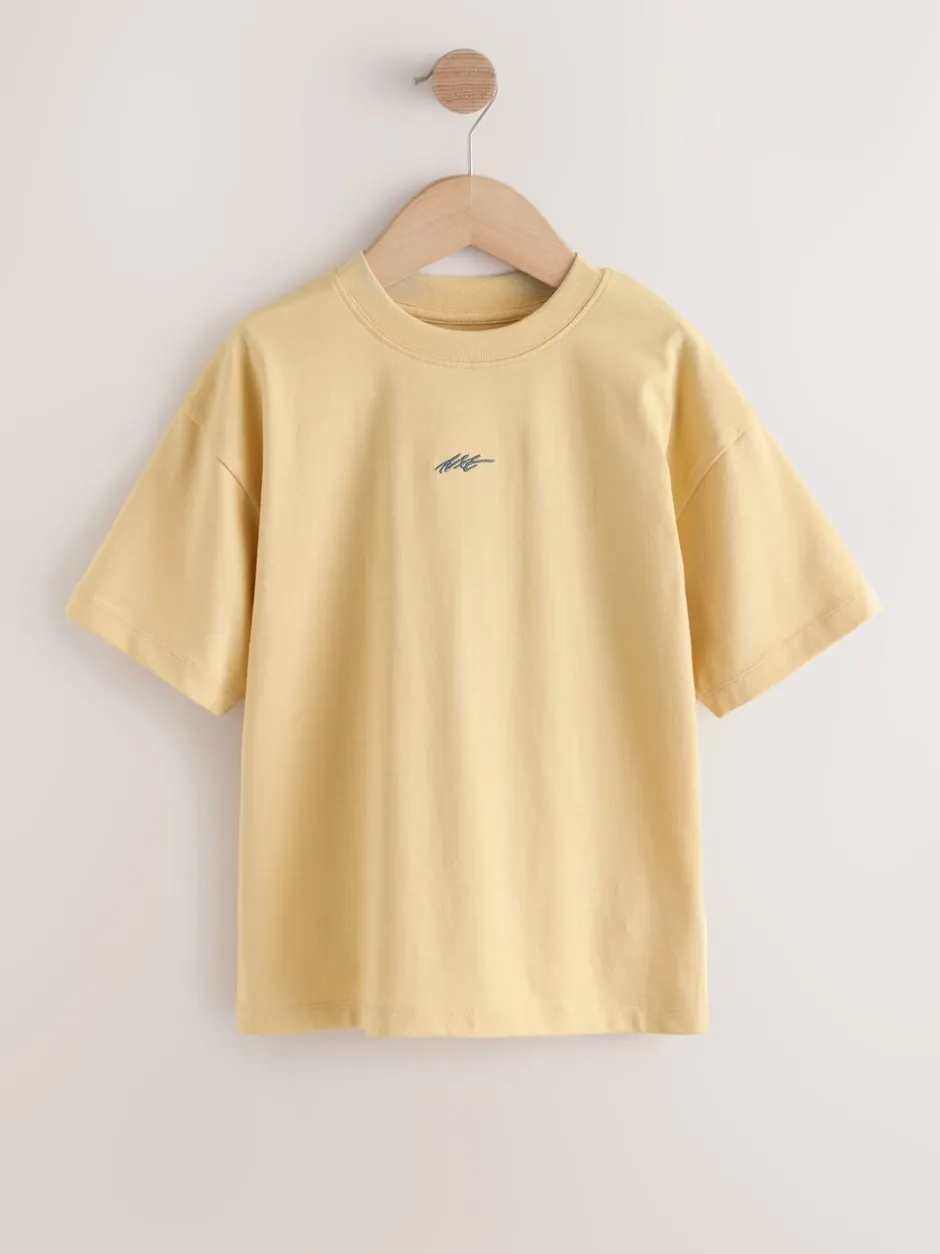T-Shirts|Tops|Next - Short Sleeve Logo Chest Graphic T-Shirts 4 Pack (3-16yrs) Grey/Yellow/Mineral/Red