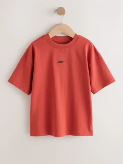 T-Shirts|Tops|Next - Short Sleeve Logo Chest Graphic T-Shirts 4 Pack (3-16yrs) Grey/Yellow/Mineral/Red