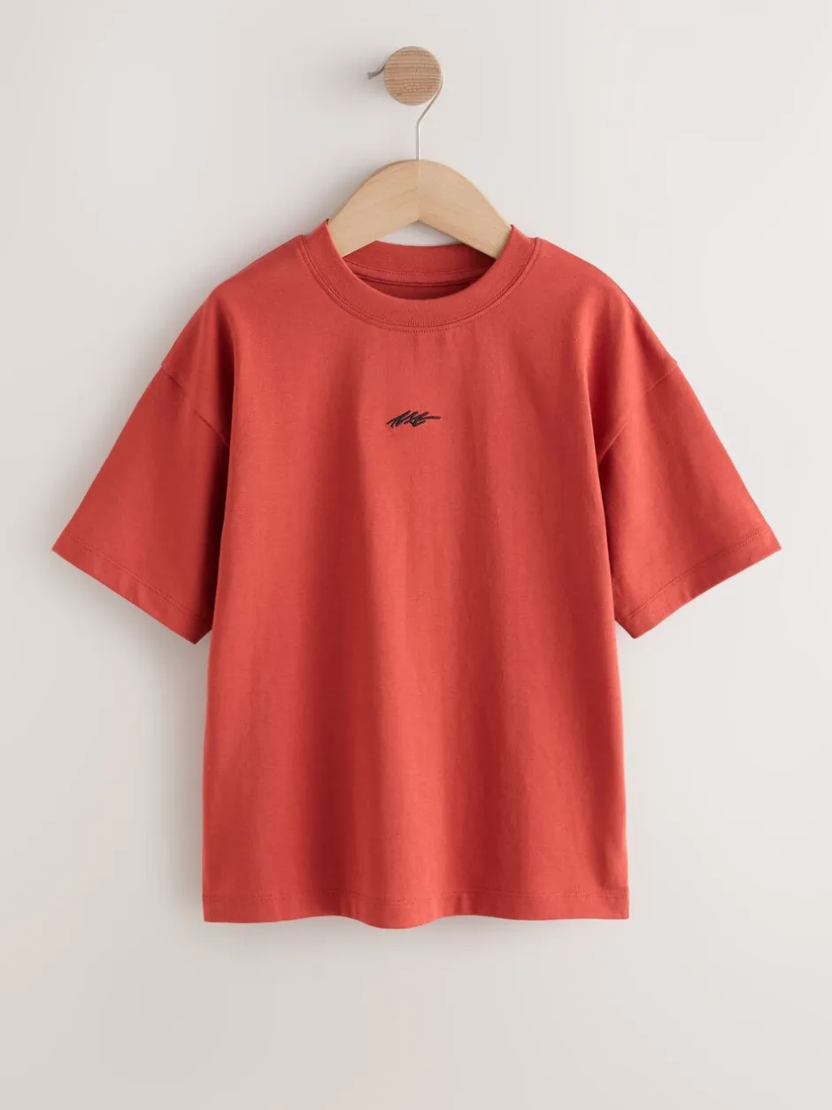 T-Shirts|Tops|Next - Short Sleeve Logo Chest Graphic T-Shirts 4 Pack (3-16yrs) Grey/Yellow/Mineral/Red