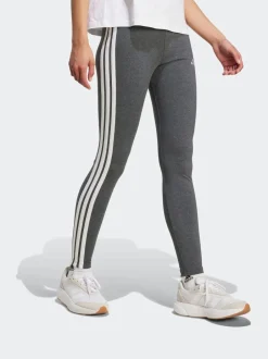 Leggings En Joggingbroeken|adidas Grijs - Essentials katoenen legging met 3 strepen