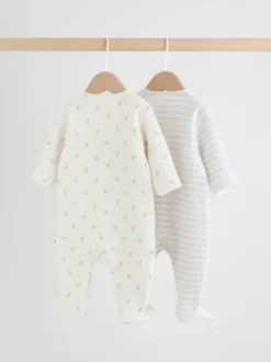 Babypakjes En Babypyjama's*Next - Baby Quilted Sleepsuits 2 Pack Grijs