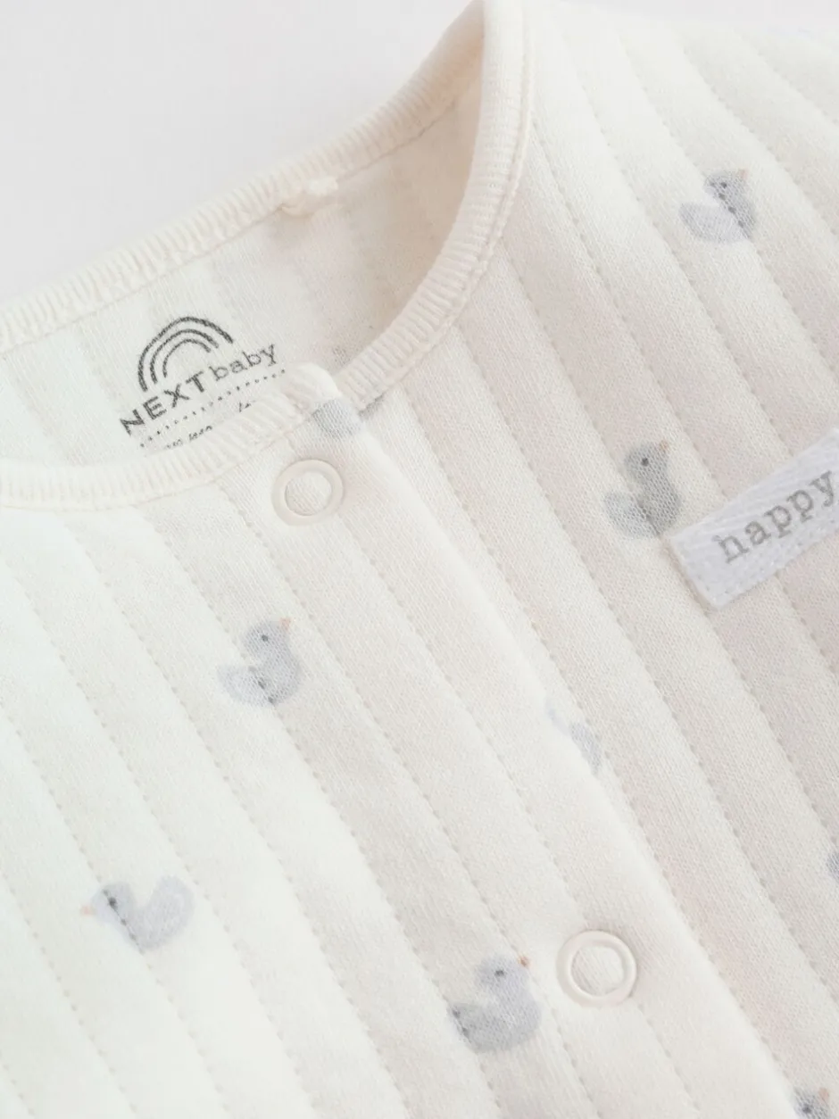 Babypakjes En Babypyjama's*Next - Baby Quilted Sleepsuits 2 Pack Grijs
