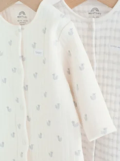 Babypakjes En Babypyjama's*Next - Baby Quilted Sleepsuits 2 Pack Grijs